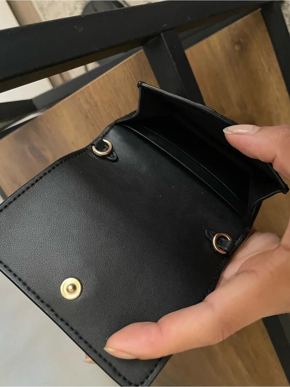 COACH Black Embossed Signature Wallet on Chain